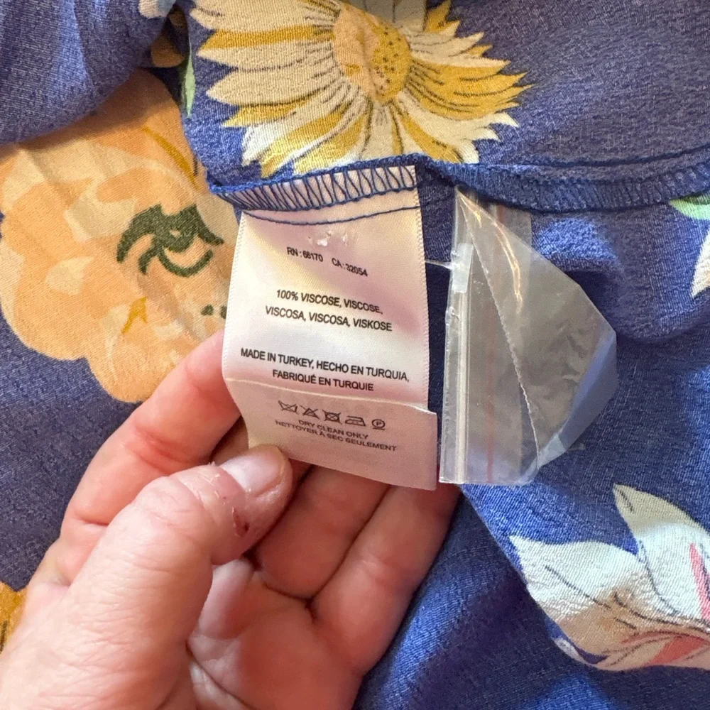 Anthropologie Blue Floral Midi Dress - Picture 11 of 11